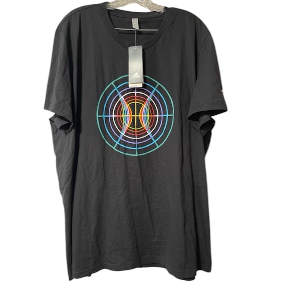 NWT: ADIDAS Short Sleeve Basketball Multi-Color T-shirt Size XXL